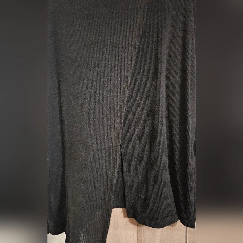 Free People We The Free Juicy Ribbed Cowl Neck Oversized Top Black S NWT